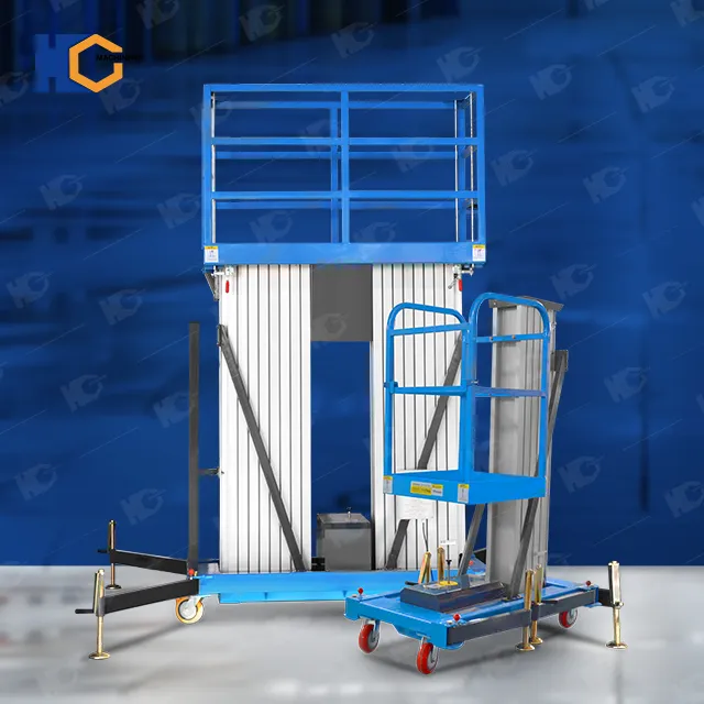 4-14m single man double mast lift platform